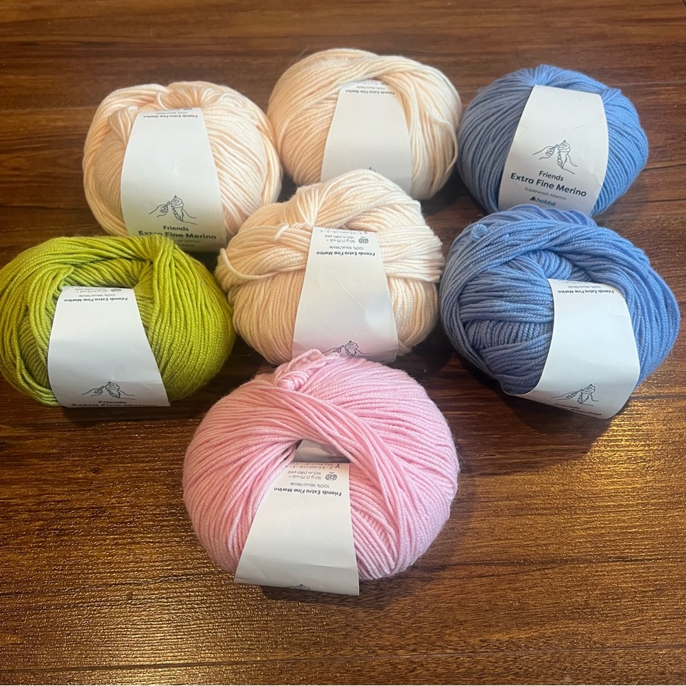 NEW 7 Friends Hobbii Extra Fine Merino Superwash Skein 100% Wool 50g 180 yds